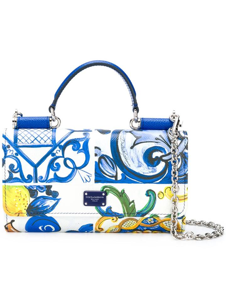 Dolce & Gabbana Von Bag Dauphine Print - White