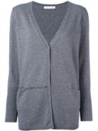 Fabiana Filippi V-neck Cardigan, Women's, Size: 50, Grey, Merino/cashmere/silk