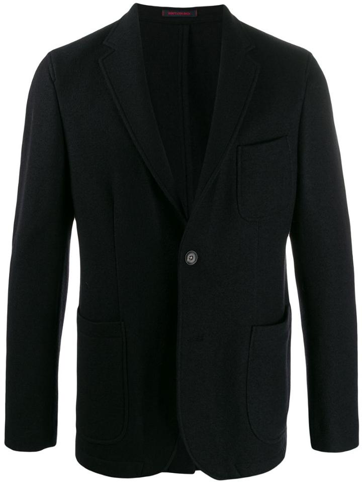 The Gigi Single Breasted Knitted Blazer - Black