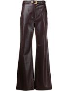 Nanushka Leather Effect Flared Trousers - Purple