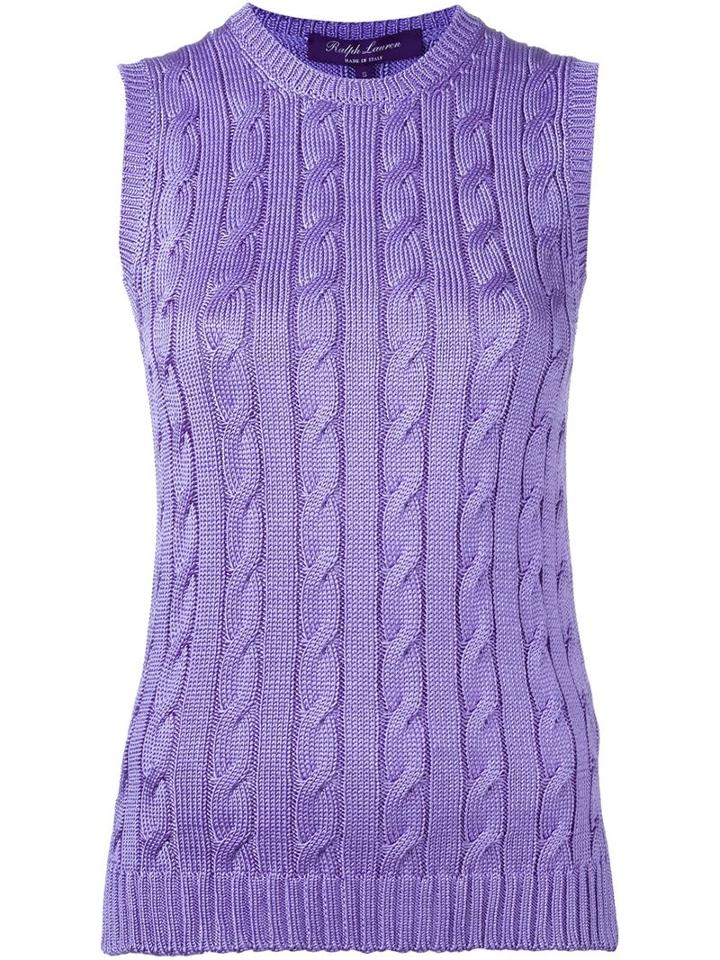 Ralph Lauren Purple Cable Knit Crew Neck Tank Top