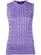 Ralph Lauren Purple Cable Knit Crew Neck Tank Top