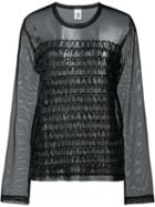 Comme Des Garçons Noir Kei Ninomiya Sheer Panel Top, Women's, Size: Small, Black, Nylon/polyester