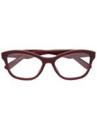Prada Eyewear Square Frame Glasses, Red, Acetate