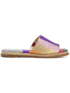 Alexandre Birman Colour Block Espadrille Slides - Multicolour