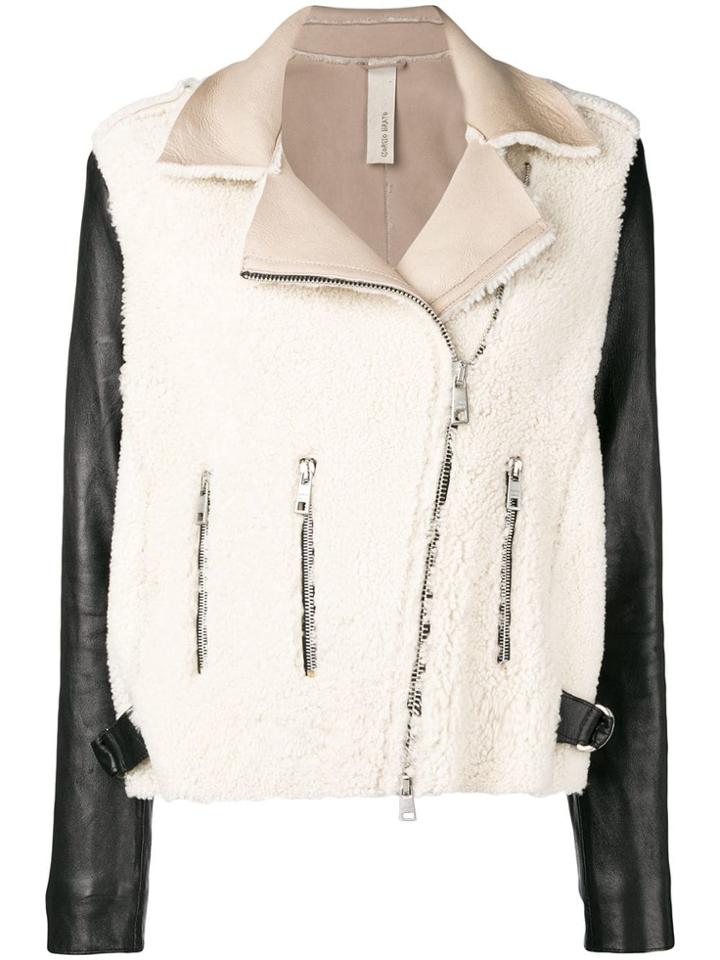 Giorgio Brato Two-tone Shearling Jacket - Black