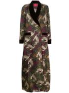 F.r.s For Restless Sleepers Printed Silk Coat - Green