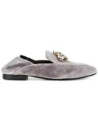 Caruso Embellished Mules - Grey