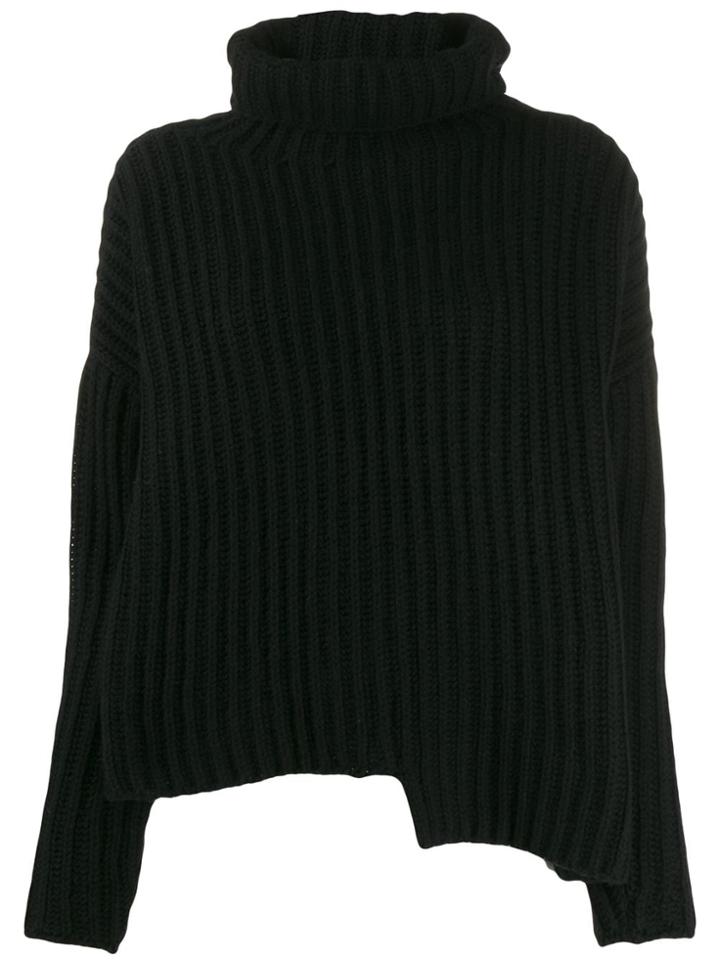 Thom Krom Asymmetric Turtle-neck Sweater - Black