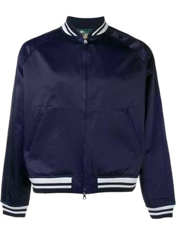 Sophnet. Reversible Bomber Jacket, Men's, Size: Small, Blue, Cotton/acrylic/polyester/wool