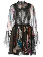 Zuhair Murad Floral Print Flared Dress - Black