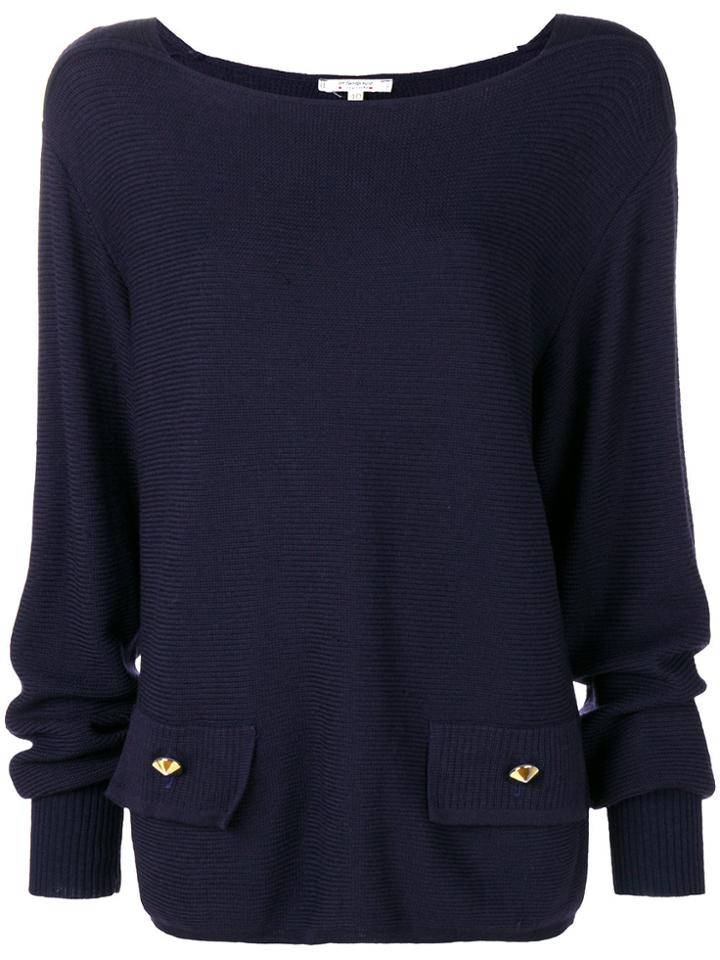 Yves Saint Laurent Vintage Boat Neck Loose Jumper - Black