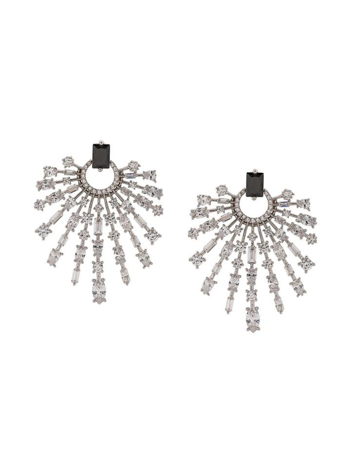 Nickho Rey Embellished Drop Earrings - Silver