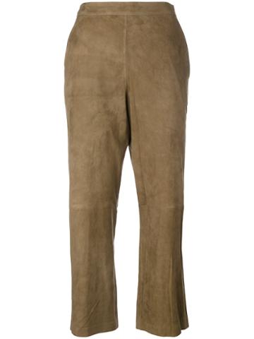 Desa 1972 - Suede Cropped Trousers - Women - Suede - 2, Brown, Suede