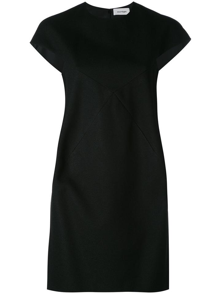 Courrèges - Short X Cut-out Dress - Women - Elastodiene/polyester/viscose - 40, Black, Elastodiene/polyester/viscose
