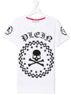 Philipp Plein Junior Skull And Logo Print T-shirt - White
