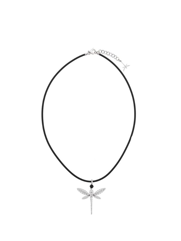 Anapsara 18kt White Gold Dragonfly Diamond Pendant Necklace