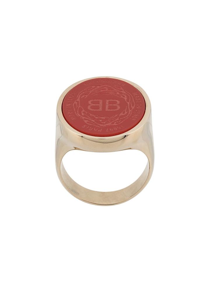 Balenciaga Oval Chevaliere Ring - Silver