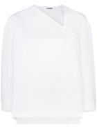 Jil Sander Asymmetric Neckline Cotton Shirt - White