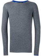 Roberto Collina Cashmere Contrast Collar Sweater, Men's, Size: 48, Grey, Cashmere