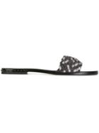 Jimmy Choo Weave Sandals, Women's, Size: 37.5, Black, Leather/patent Leather/cotton