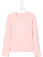 Dkny Kids Logo Print Top - Pink & Purple