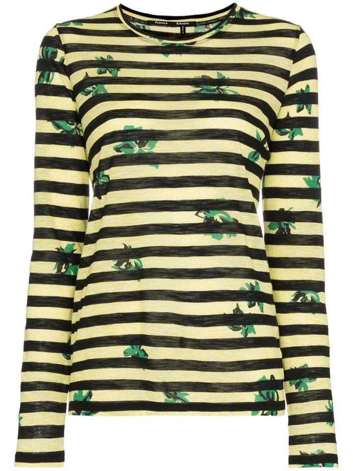 Proenza Schouler Striped Long-sleeved T-shirt - Black