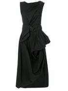 Isa Arfen Asymmetric Draped Dress - Black