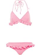 Miu Miu Gingham Check Swimsuit - Pink