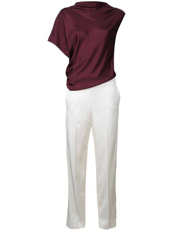 08sircus Contrast Jumpsuit, Women's, Size: 36, Red, Polyester