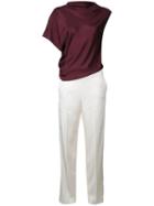 08sircus Contrast Jumpsuit, Women's, Size: 36, Red, Polyester