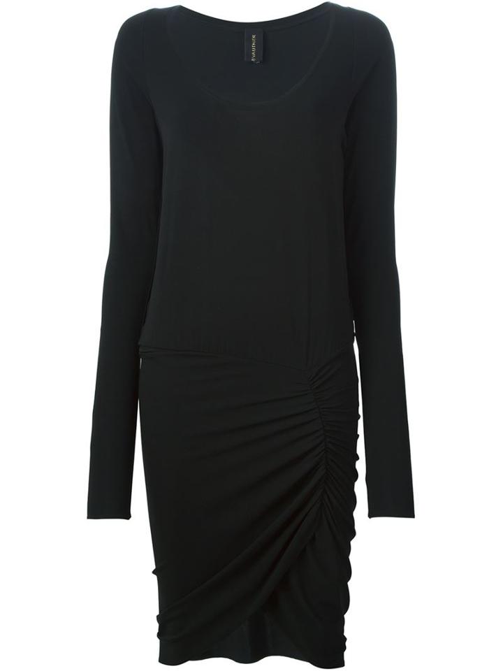 Alexandre Vauthier Front Slit Draped Dress, Women's, Size: 36, Black, Spandex/elastane/viscose