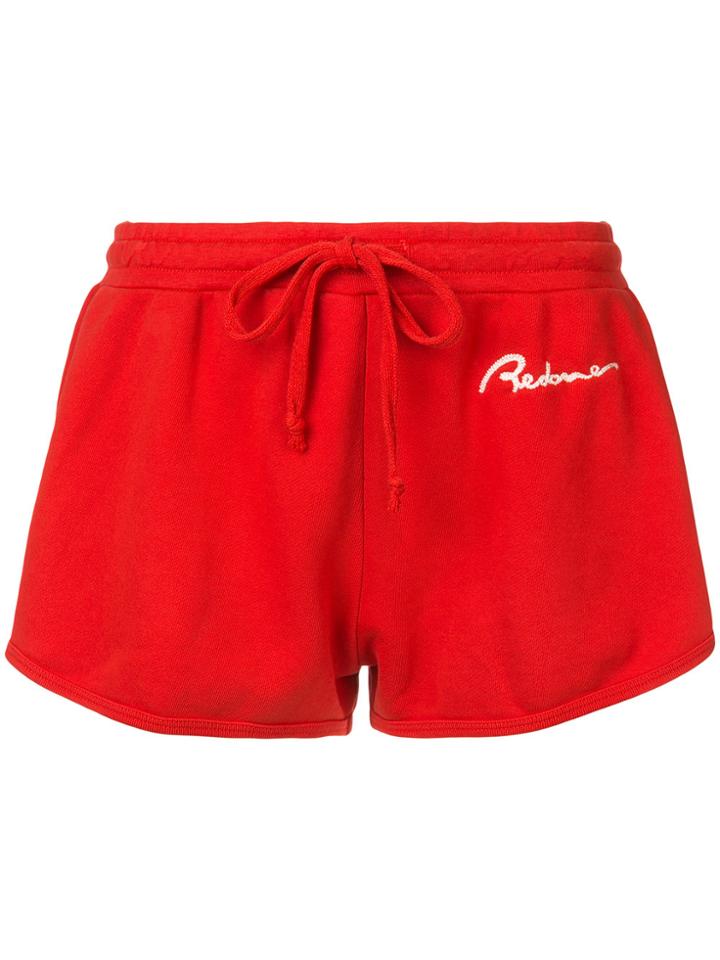 Re/done Logo Runner Shorts - Red