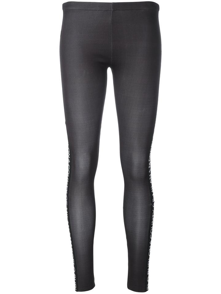 Marcelo Burlon County Of Milan - Simple Leggings - Women - Polyester/spandex/elastane - M, Black, Polyester/spandex/elastane
