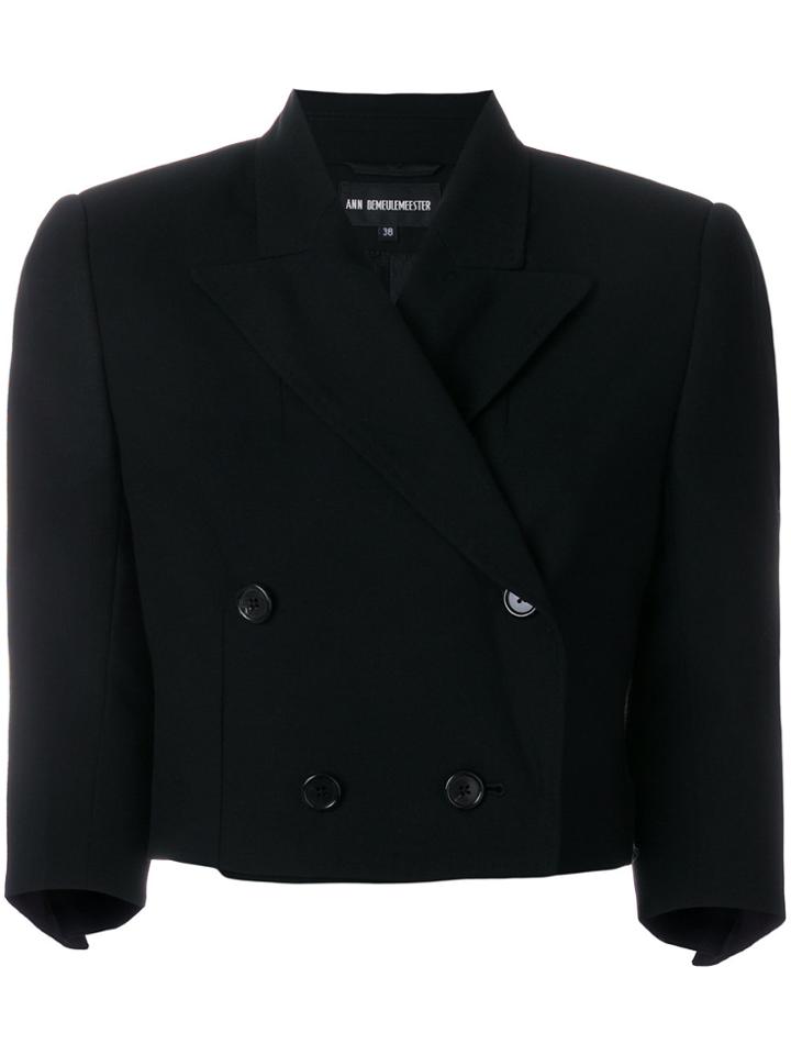 Ann Demeulemeester Cropped Double Breasted Blazer - Black