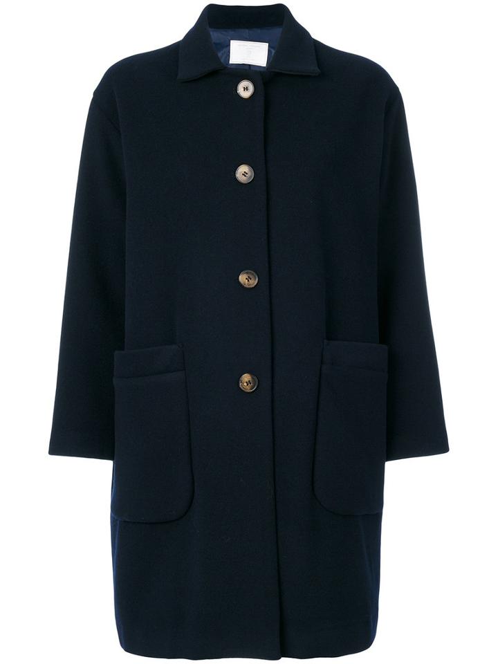 Société Anonyme - Patch Pocket Coat - Women - Wool - 1, Blue, Wool