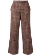 Chanel Pre-owned 1997 Plaid Wide-legged Trousers - Brown