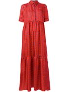 P.a.r.o.s.h. Printed Stars Shirt Dress, Women's, Size: Xs, Red, Silk