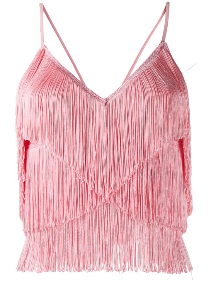 Norma Kamali Fringed Cami Top - Pink