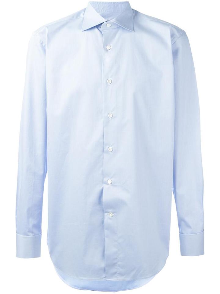 Canali Pointed Collar Shirt, Men's, Size: 42, Blue, Cotton