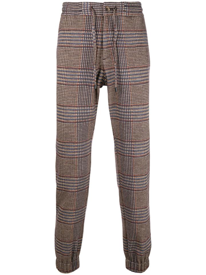 Etro Checked Joggers - Brown