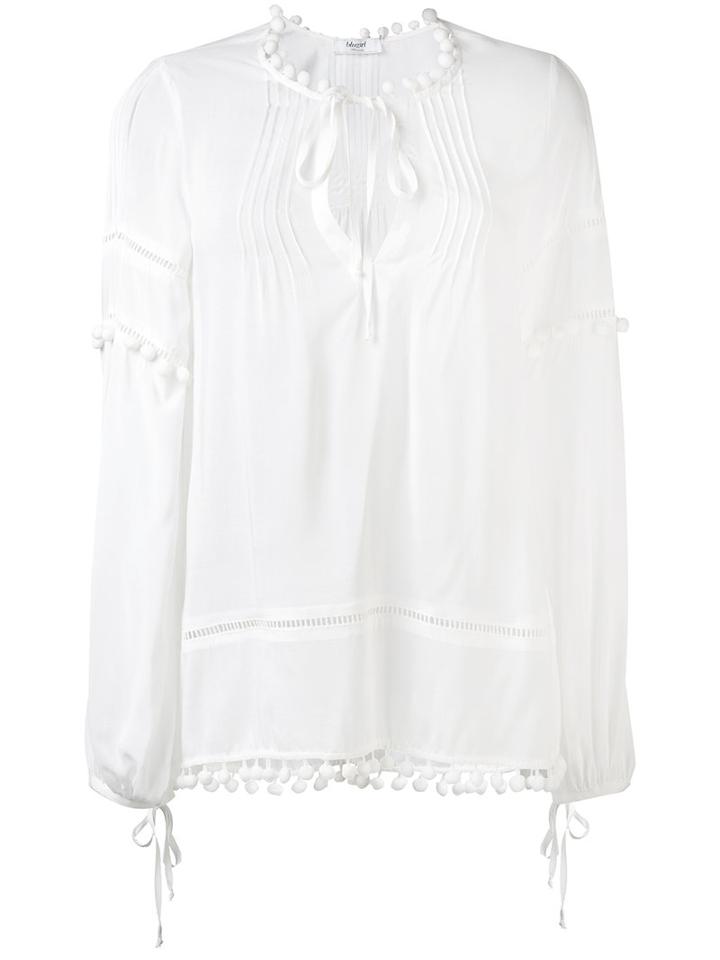 Blugirl - Pom Pom Trim Blouse - Women - Viscose - 38, White, Viscose