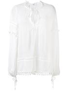 Blugirl - Pom Pom Trim Blouse - Women - Viscose - 38, White, Viscose