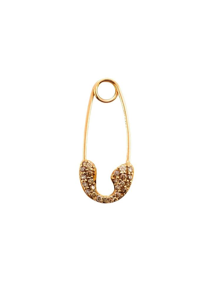Rosa De La Cruz Diamond Safety Pin Earring - Pink