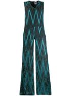 M Missoni Zigzag Metallic Jumpsuit - Blue