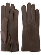 Mario Portolano Stitch Detail Gloves - Brown