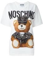 Moschino Teddy Bear Print T-shirt, Women's, Size: 40, White, Cotton