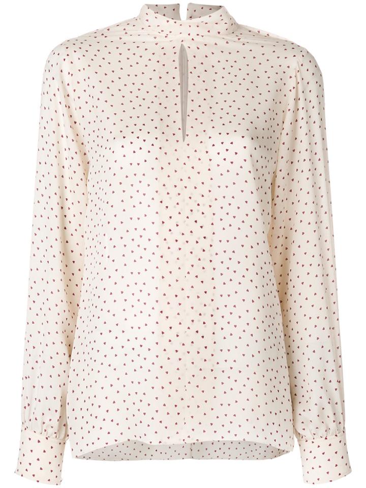 Joseph Heart Print Blouse - Nude & Neutrals