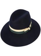 Maison Michel Two-tone Bow Fedora Hat - Blue