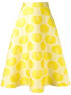 P.a.r.o.s.h. - Embroidered Flared Skirt - Women - Polyester/polyamide/silk/viscose - M, Yellow/orange, Polyester/polyamide/silk/viscose